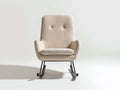 Mecedoras de tela bouclé 72x88x102 cm - Blanco crema - Diseño moderno con estructura mecedora