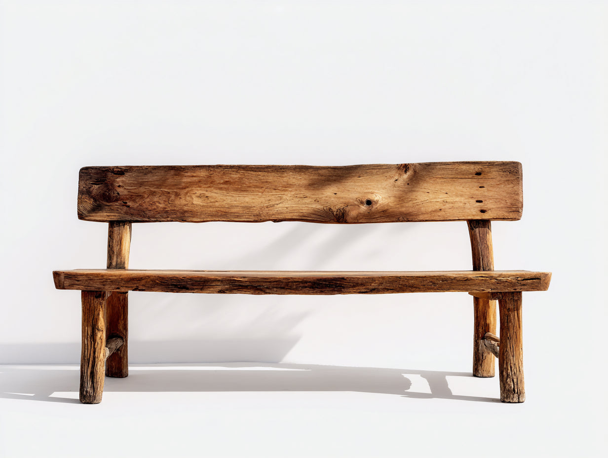 Bancos de jardín madera maciza 160x58x82 cm - Marrón - Estilo rústico para exterior