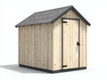 Casetas de jardín de madera maciza 240x180x230 cm - Madera natural-Gris antracita - Con puerta de una hoja y techo a dos aguas