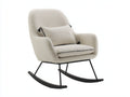 Mecedoras de tela bouclé 82x94x101 cm - Blanco crema - Diseño moderno con base mecedora