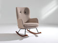 Mecedoras tapizada tela bouclé 78x92x105 cm - Beige-Negro-Madera natural - Diseño moderno