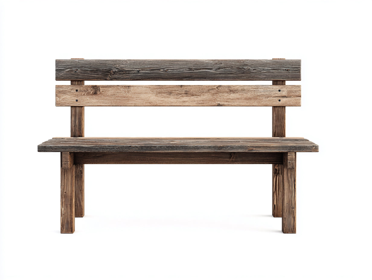 Bancos de jardín madera maciza 150x60x85 cm - Marrón claro-Gris oscuro - Estilo rústico para exterior
