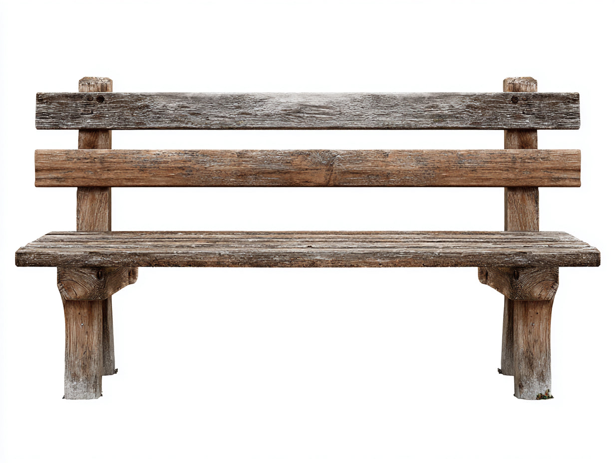 Bancos de jardín madera maciza 150x60x85 cm - Marrón envejecido-Gris envejecido - Estilo rústico para exterior