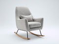 Mecedoras de tela bouclé 84x96x105 cm - Gris claro - Diseño moderno con base mecedora