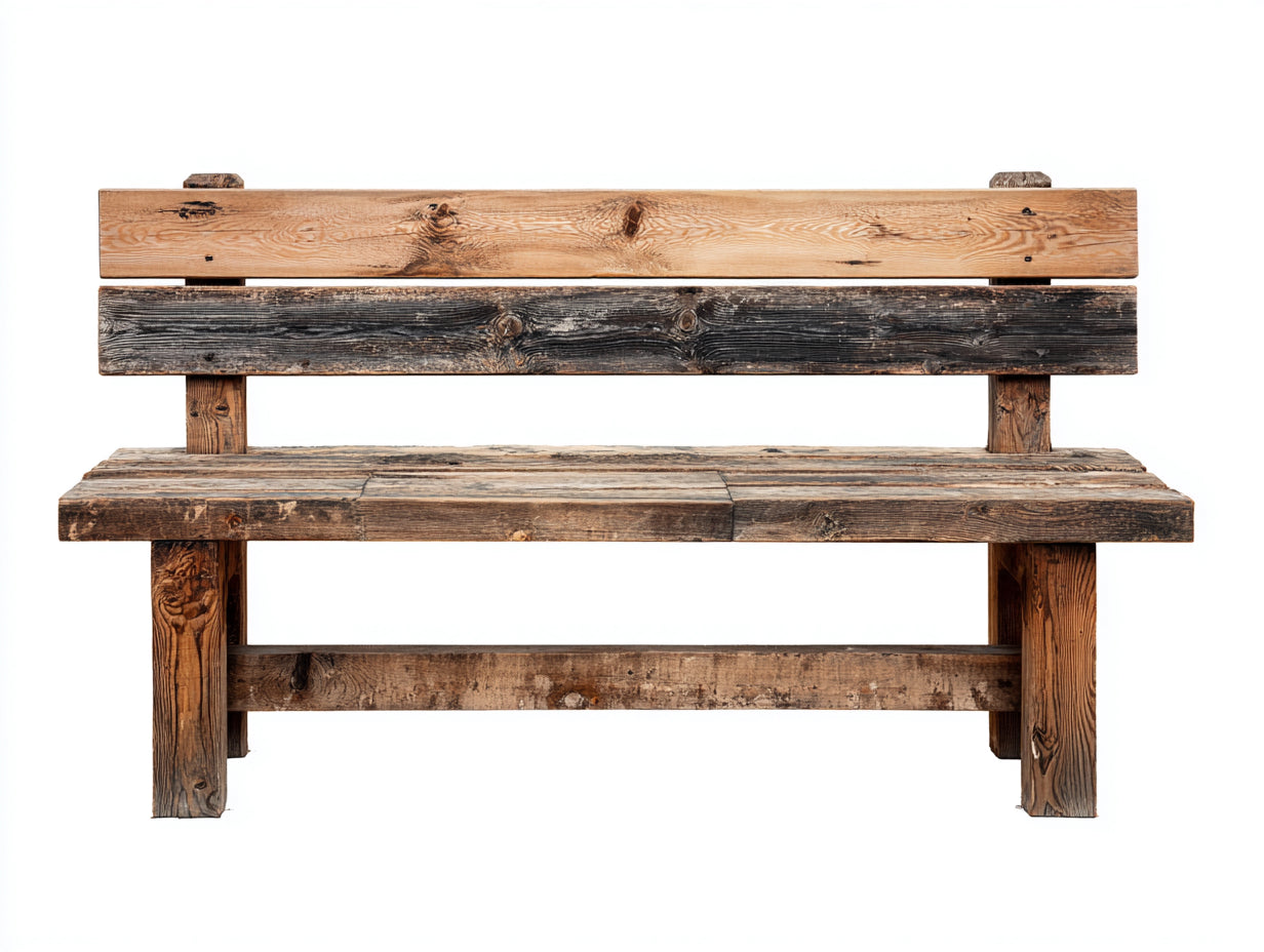 Bancos de jardín madera maciza 150x60x85 cm - Marrón claro-Marrón oscuro - Estilo rústico para exterior