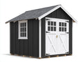 Caseta de jardín de madera estilo granero moderno 200x180x220 cm gris oscuro blanco uso exterior jardín terraza