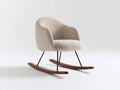 Mecedoras tapizada tela bouclé 82x88x84 cm - Beige-Negro-Madera natural - Diseño moderno