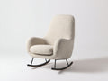 Mecedoras de tela bouclé 76x92x100 cm - Blanco crema - Diseño moderno con base mecedora
