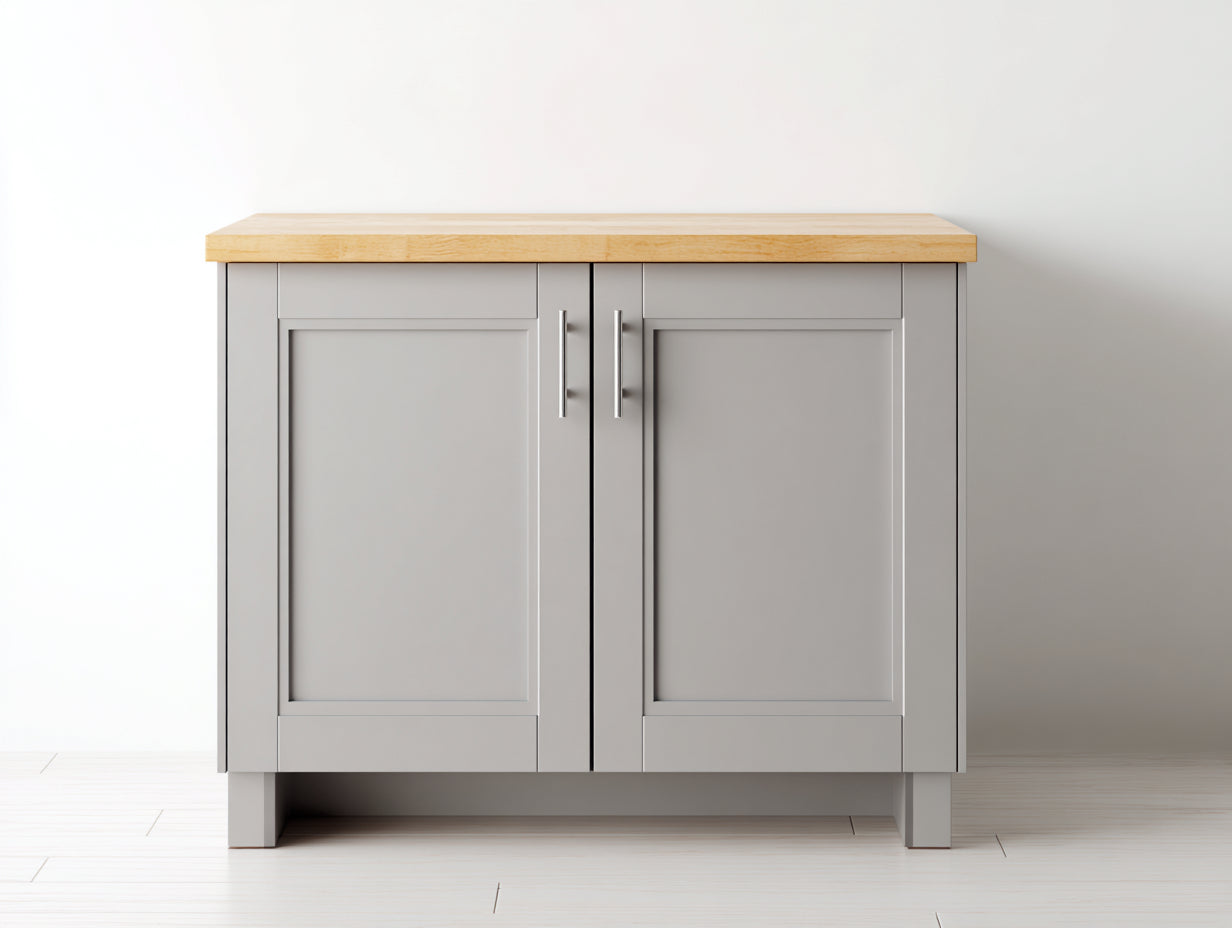 Aparadores de cocina madera 100x40x85 cm - gris y natural - diseño moderno